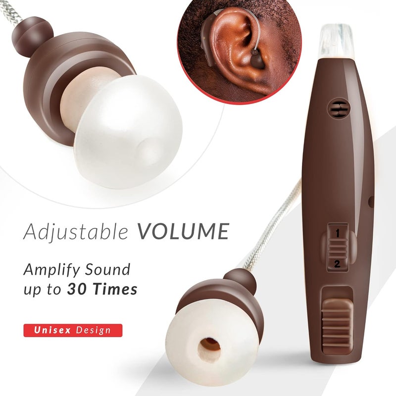 MSA 30X MSA PRO Sound Amplifier, Amplifies Sound by 30 Times, Up to 20 Hours Continuous Use, Lightweight, Nearly Invisible, Adjustable Volume, Fast Charging, Dark Brown, 1ct - Image 5